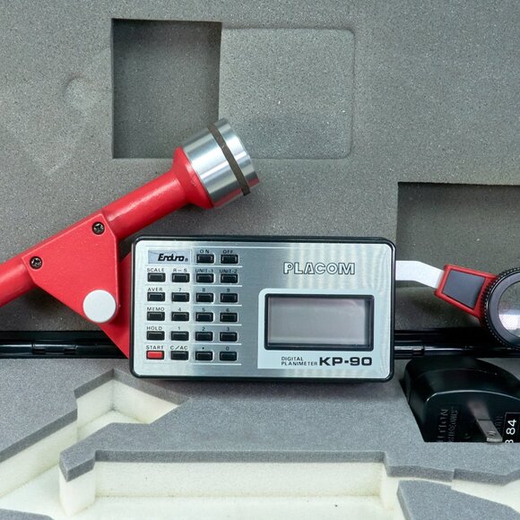 Ordro Placom KP-90 Roller-Type Digital Planimeter, CASE & AC Cord, Made in Japan - Picture 5 of 7